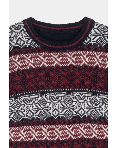 Pullover Romuald in jacquard in misto lana blu