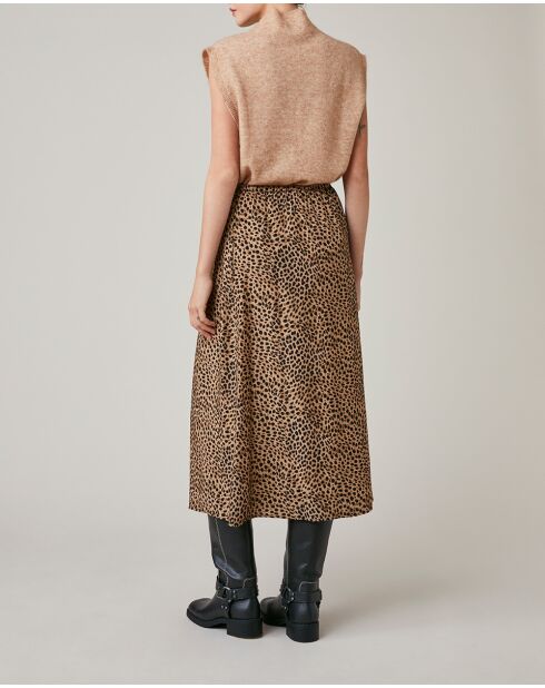 Fauve rok met luipaardprint