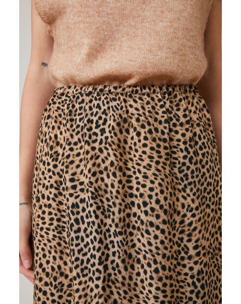 Fauve rok met luipaardprint