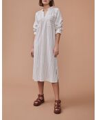 Graues ecrufarbenes Kleid Loni