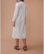 Graues ecrufarbenes Kleid Loni