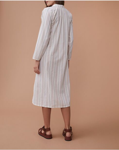 Graues ecrufarbenes Kleid Loni