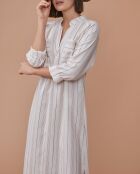 Graues ecrufarbenes Kleid Loni