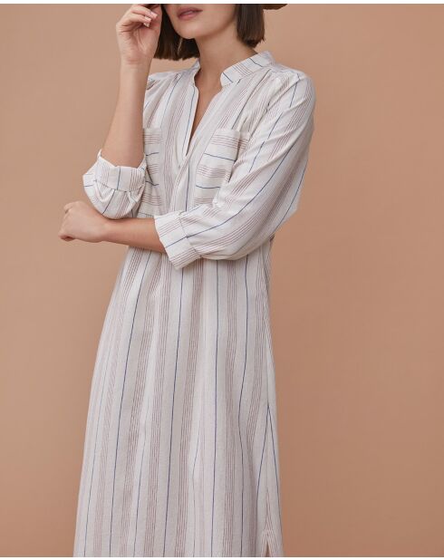 Graues ecrufarbenes Kleid Loni