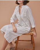 Graues ecrufarbenes Kleid Loni