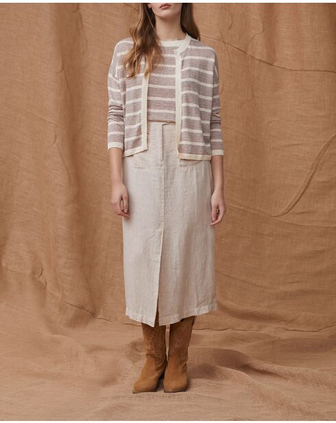 Gilet Noelisa ray beige/blu