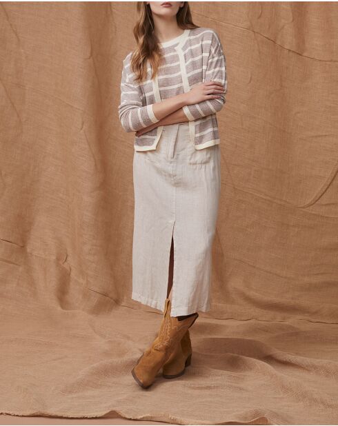 Gilet Noelisa ray beige/blu