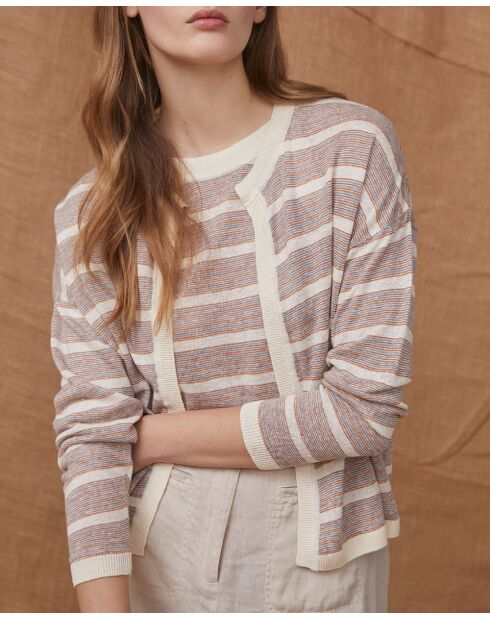 Gilet Noelisa ray beige/blu