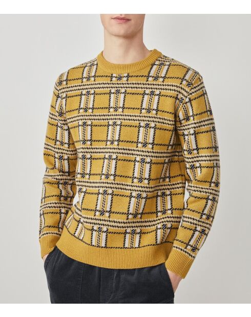 Citronella-Jacquard-Pullover aus 100% Romano-Wolle