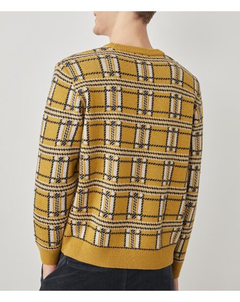 Citronella-Jacquard-Pullover aus 100% Romano-Wolle