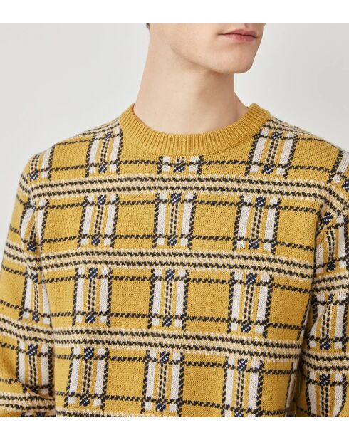 Citronella-Jacquard-Pullover aus 100% Romano-Wolle