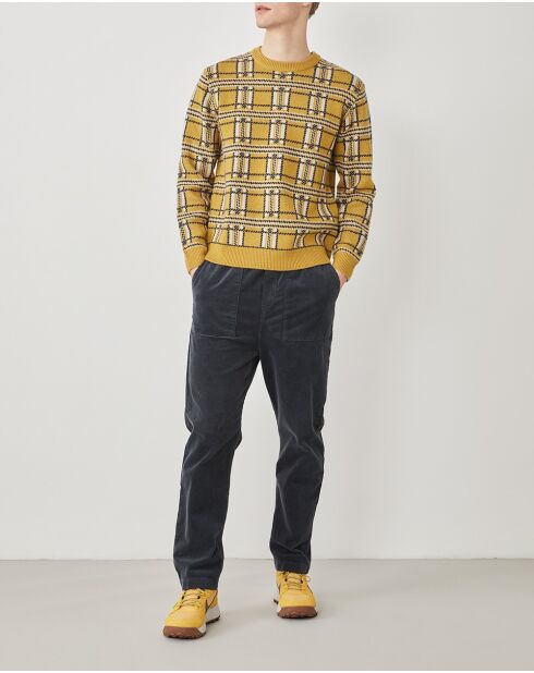 Citronella-Jacquard-Pullover aus 100% Romano-Wolle