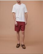 Valmond pimento korte broek van 100% linnen