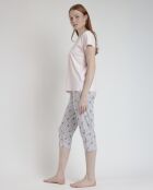 Pigiama rosa a maniche corte stile spiaggia