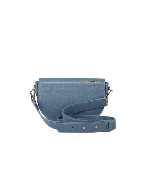 Sac GM1606 en cuir  bleu acier - 24x14x8cm