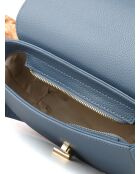 Borsa GM1606 in pelle blu acciaio - 24x14x8cm