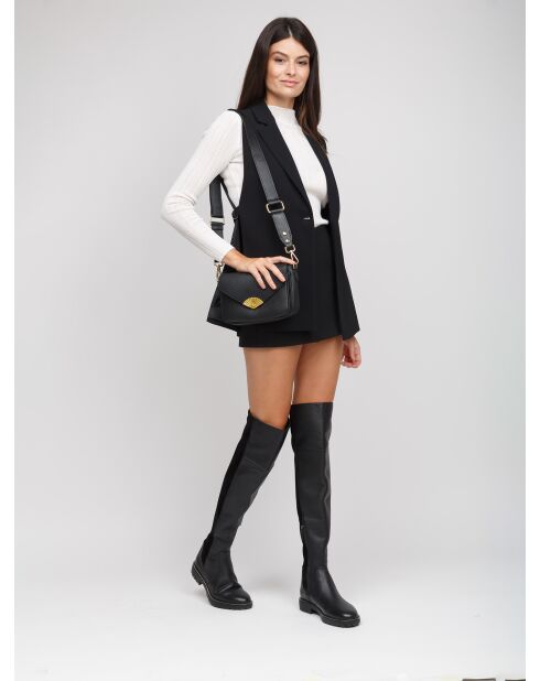 Sac GM1535 en cuir  noir - 25x16x10cm