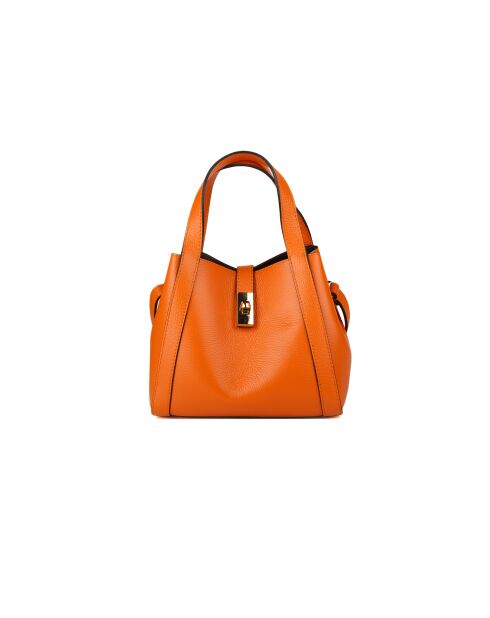 GM1593 oranje leren tas - 30x20x14cm