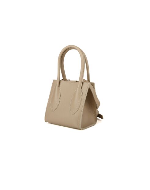 Borsa GM1590 in pelle grigia beige - 18x20x14cm