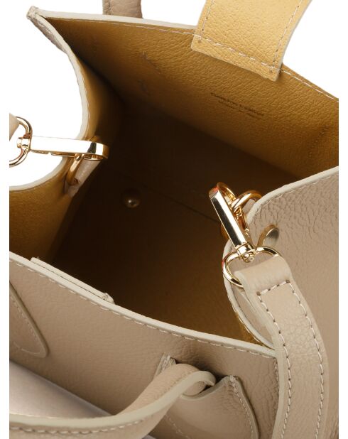 Borsa GM1590 in pelle grigia beige - 18x20x14cm