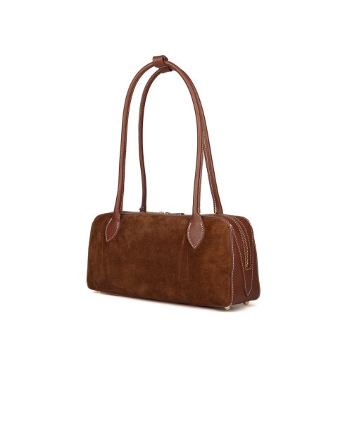 GM1518 walnussbraune Ledertasche - 35x17x11cm