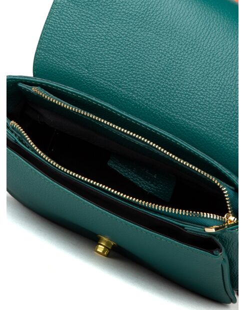 GM1535 Tasche aus dunklem blaugrünem Leder — 25 x 16 x 10 cm