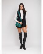 GM1535 donkerblauwe leren tas - 25x16x10cm