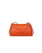 GM1525 terracotta leren tas - 32x18x11cm