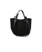 GM1588 zwarte leren tas - 30x25x8cm