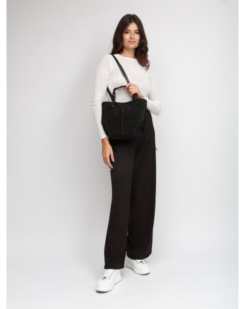 Sac GM1588 en cuir  noir - 30x25x8cm