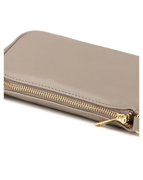 GM1557 helltaupefarbene Ledertasche - 22x13x7cm