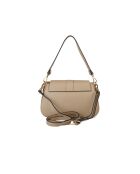 GM1579 beige grijze leren tas - 28x16x8cm