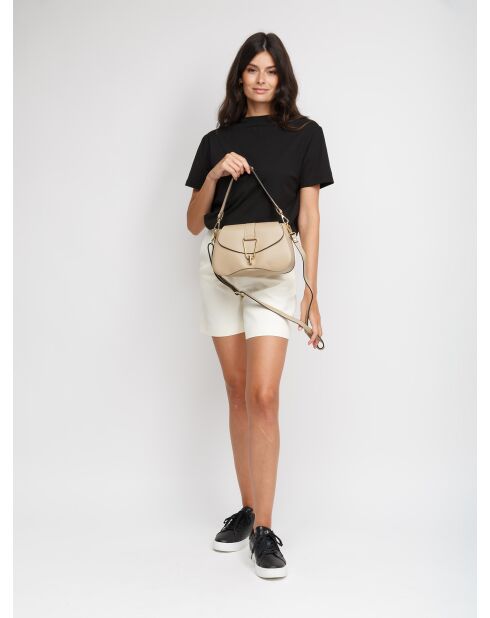 GM1579 beigegraue Ledertasche - 28x16x8cm