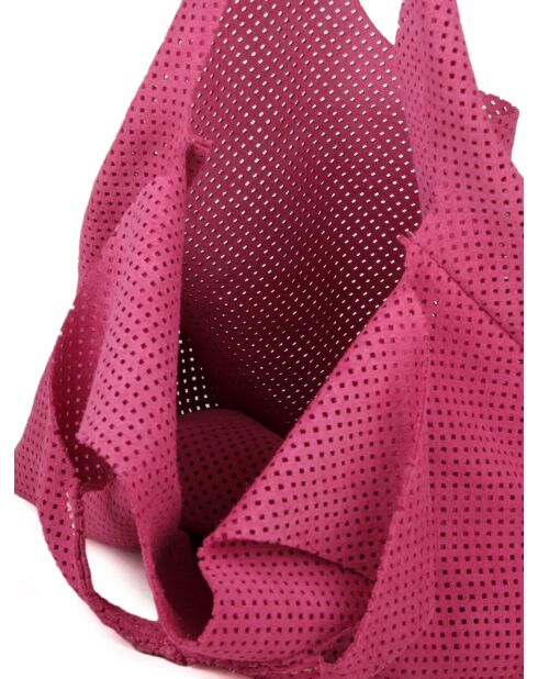 GM1574 fuchsiafarbene Ledertasche - 32x20x10cm