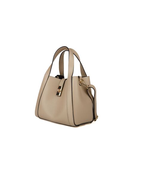 GM1593 beigegraue Ledertasche - 30x20x14cm