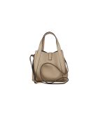 GM1593 beigegraue Ledertasche - 30x20x14cm