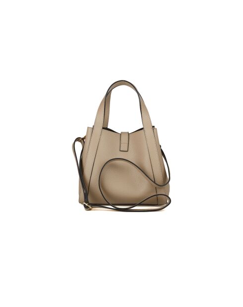 GM1593 beigegraue Ledertasche - 30x20x14cm