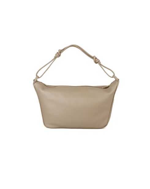 GM1586 beige grijze leren tas - 30x17x10cm