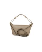 GM1586 beige grijze leren tas - 30x17x10cm