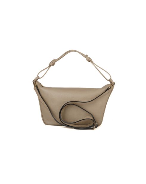 GM1586 beige grijze leren tas - 30x17x10cm