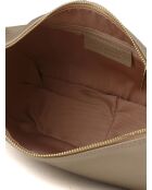 GM1586 beige grijze leren tas - 30x17x10cm