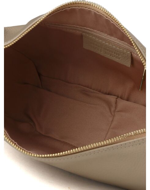 GM1586 beige grijze leren tas - 30x17x10cm