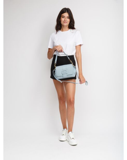 Bolso de piel azul cielo GM1601 - 25x18 x8cm