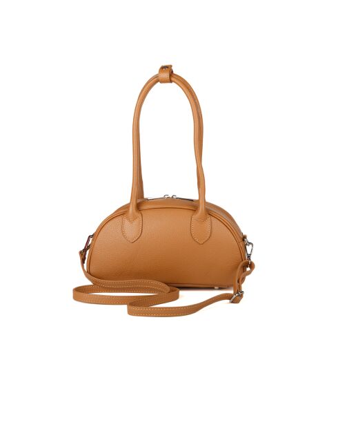 GM1597 lichtbruine leren tas - 30x15x12cm