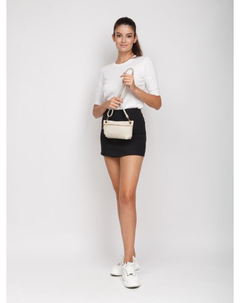 GM1570 hellbeige Ledertasche - 22x12x5cm