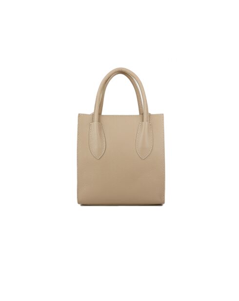 Borsa GM1561 in pelle grigia beige - 25x27x17cm