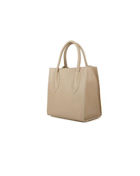 Borsa GM1561 in pelle grigia beige - 25x27x17cm