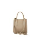 Sac GM1561 en cuir  beige grisé - 25x27x17cm