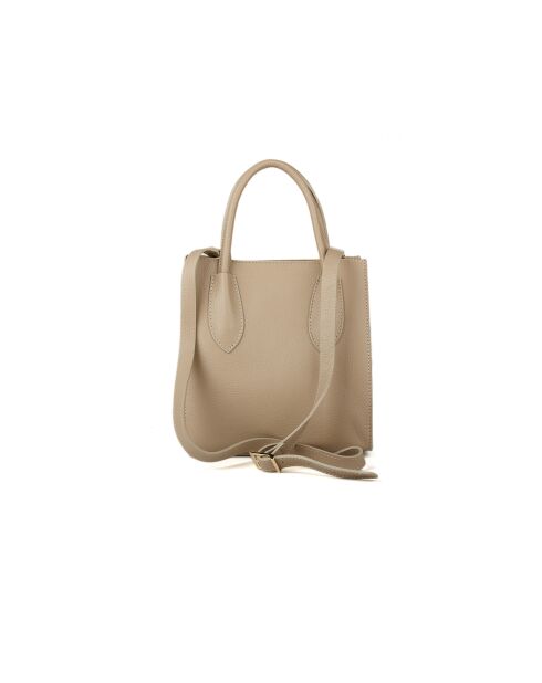 Borsa GM1561 in pelle grigia beige - 25x27x17cm