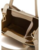 Sac GM1561 en cuir  beige grisé - 25x27x17cm